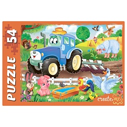 пазлы   54 элемента  весёлый трактор №8