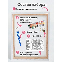 холст с красками 30*40см по номерам "кролик в клубничном мире"