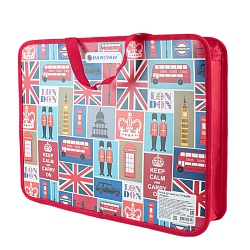 папка детская с ручками а4 пласт. с рисунком на молнии лондон