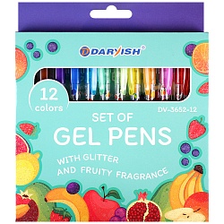 набор ручек гел. 12цв. "darvish" с блеском 