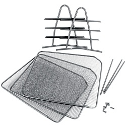 лоток горизонтальный металлический 3 секции серый