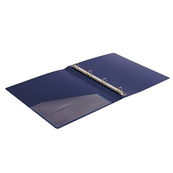 папка с 4-мя кольцами 25мм 0,7мм синяя