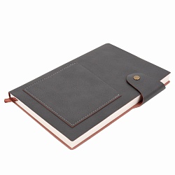 ежедневник а5 недатиров.  96л обложка кож.зам. серая