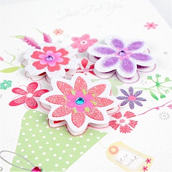 Блокнот 19*13см 60л в линейку "3D Цветы со стразами" европодвес