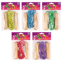 скакалка 210см (деревянные ручки) ассорти