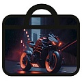 Папка детская с ручками А4 пласт. с рисунком на молнии (широкая) SUPER BIKE