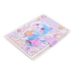 Блокнот 10,5*14,8 см 80л с обложкой ПВХ "Очаровательная кошечка" на кнопке