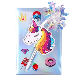 Блокнот 14*21см 80л "Веселые картинки" голография, с ручкой шар.