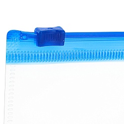 папка-конверт на молнии а4 160мкм, цвет прозрачный, застёжка синяя