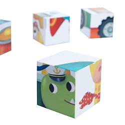 кубики пластиковые "зверотранспорт" 12шт