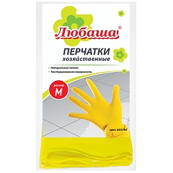 перчатки резиновые хозяйственные любаша хлопчатобумажное напыление р-р м