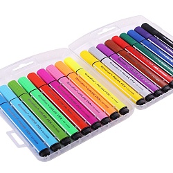 фломастеры 18цв "darvish" в пенале треугольные толстые