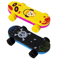 ластик фигурный "скейт", 57х32х11 мм, ассорти