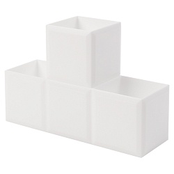 органайзер-трансформер настольный  пластиковый 3 отделения белый