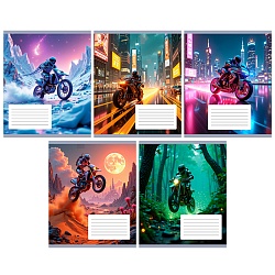 тетрадь  18л клетка цв. обл "neon riders" 