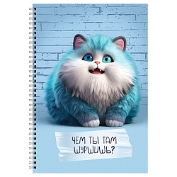 тетрадь  а4  80л кл,  на спирали шуршишь? обл. мел. картон