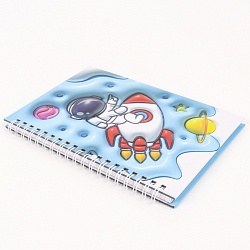 Блокнот 13*18см 48л на спирали в клетку "Космонавт"