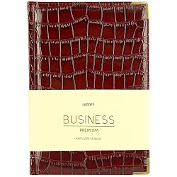 книга для записей  а5 80л grand croco (бордо) обложка искусств. кожа , золотой срез мет.уг