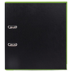 папка-регистратор  а4 7,5 см чёрная с салатовой окантовкой