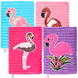 Блокнот 12*18,8см 60л "меховой" с рисунком из пайеток "фламинго"