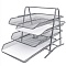 лоток горизонтальный металлический 4 секции серый
