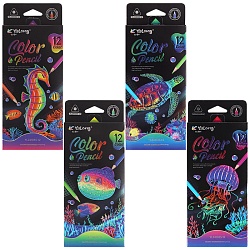 карандаши 12цв трёхгранный корпус "подводный мир"