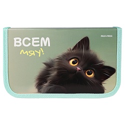 пенал 1отдел. 190*115мм милый котик-1