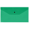 Папка-конверт на кнопке С6 150мкм прозрачная зелёная
