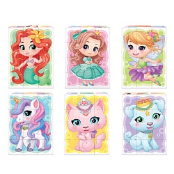 кубики пластиковые "маленькая принцесса" 12шт