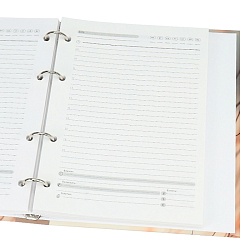 ежедневник недатированный  а5 128л. "нежные цветки" на кольцах