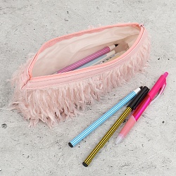 пенал на молнии розовый