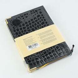 ежедневник недатированный  а5 152л iguana (черный) обложка искусств. кожа , золотой срез мет.уг