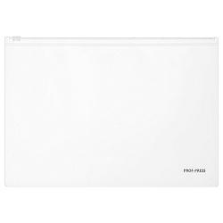 папка-конверт на молнии а4 160мкм, цвет прозрачный, застёжка жёлтая