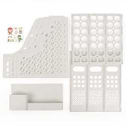 лоток вертикальный 3 отделения с горизонтальными отсеками светло-серый