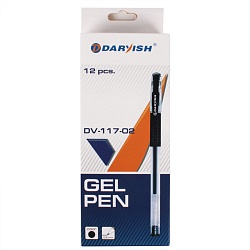ручка гелевая чёрная "darvish" корпус прозрачный с резиновым держателем