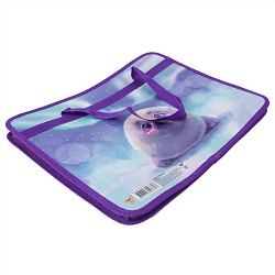 папка детская с ручками а4 пласт. с рисунком на молнии  нерпа