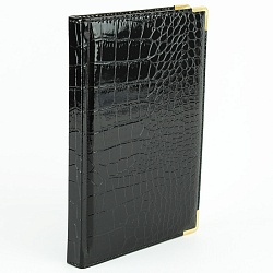 ежедневник недатированный  а5 152л grand croco (черный) обложка искусств. кожа , золотой срез мет.уг