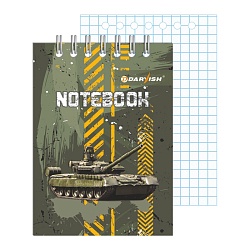 Блокнот 7*10см  60л  "Танки" на гребне плотность 55гр/м2