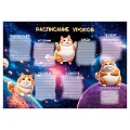 Расписание уроков А4 Космо-кот мелованный картон