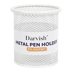 стакан металлический для канцелярских принадлежностей круглый белый