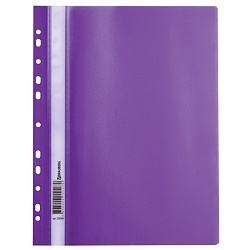 папка-скоросшиватель с перфорацией а4 "brauberg" 180мкм фиолетовая