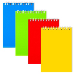 Блокнот 10*14см  60л пластиковая обложка ассорти на гребне