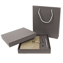 набор подарочный(ежедневник недатир. с магнитной застежкой + ручка+стержень)  цвет оливковый