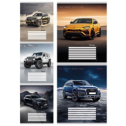 тетрадь  12л клетка цв. обл "разные машины-1"