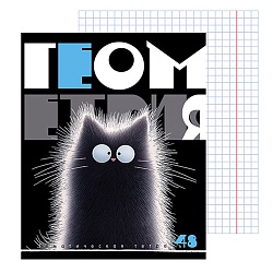 тетрадь предметная  48л кл геометрия "заряженные пушистики" обложка вд-лак