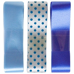 набор декоративных лент для оформления подарков в голубых оттенках 1*13*9,5