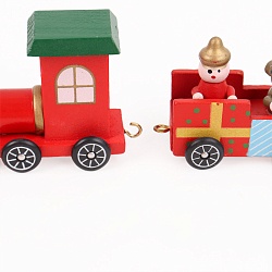 паровозик новогодний деревянный 