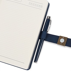 набор подарочный(ежедневник недатир. с магнитной застежкой + ручка+стержень)  цвет синий