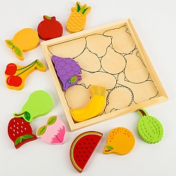 пазл деревянный "фрукты и ягоды" в коробке . игрушка