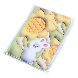 Блокнот A5  80л обложка кожзам "Зайка с подсолнухом" клетка